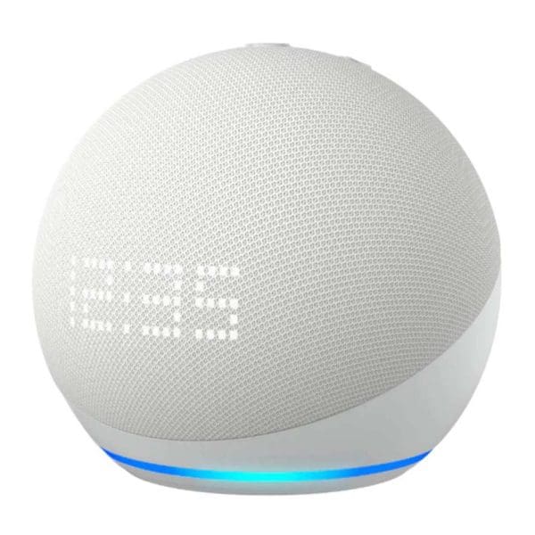 PARLANTE-INTELIGENTE-C4E8S3-ECHO-DOT-5TA GEN-RELOJ-BLANCO-AMAZON---1