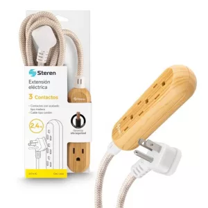 Extensión de 3 contactos de madera EXT16-3C Steren - Image 2