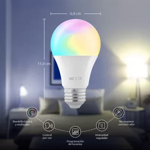 Foco LED Inteligente Wifi Multicolor 800 Lumens NHB-C110 X2 Nexxt - Image 4