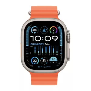 Apple Watch Ultra 2 49mm Titanium Orange Ocean Band - Image 1