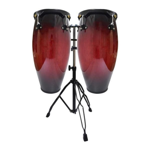 JUEGO-DE-CONGAS-10IN-+11IN-FIBERGLASS-STAND-ROJO-WDC-39FC-MIRAGE---1