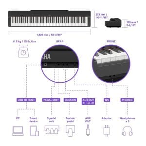 Piano digital de 88 teclas P-225B Yamaha - Image 4