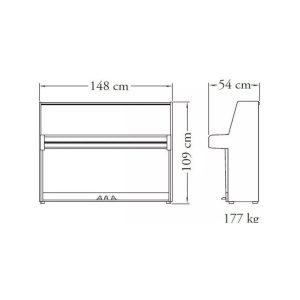 Piano vertical de 88 teclas JU109 Blanco Yamaha - Image 3