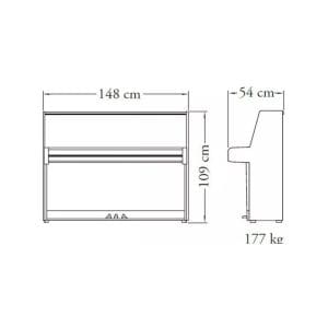 Piano vertical de 88 teclas JU109 Blanco Yamaha - Image 3