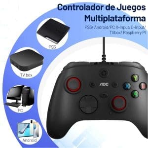 Gamepad Gaming 6 en 1 Negro GC100B/LA AOC - Image 5