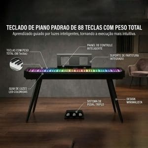 Piano Digital de 88 Teclas S267 PVC Beisite - Image 6