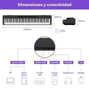 Piano digital de 88teclas P-145BTB Yamaha - Image 4