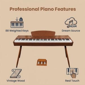 Piano Digital de 88 Teclas S195 PVC Beisite - Image 12